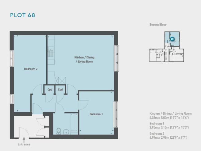 Floor plan 2 apartment - artist's impression subject to change